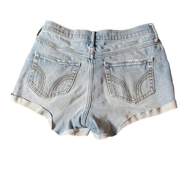 Hollister High Rise Short Short Size 7/28 Y2K Light Wash - Picture 3 of 5